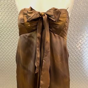 Strapless Ombre Brown and Gold Single Dress, Size P